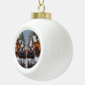 Bulldogs Christmas Snow Holiday Keramische Bal Ornament (Rechts)