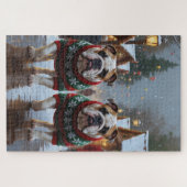 Bulldogs Christmas Snow Holiday Legpuzzel (Horizontaal)