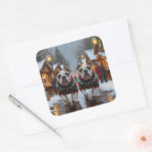 Bulldogs Christmas Snow Holiday Vierkante Sticker (Envelop)