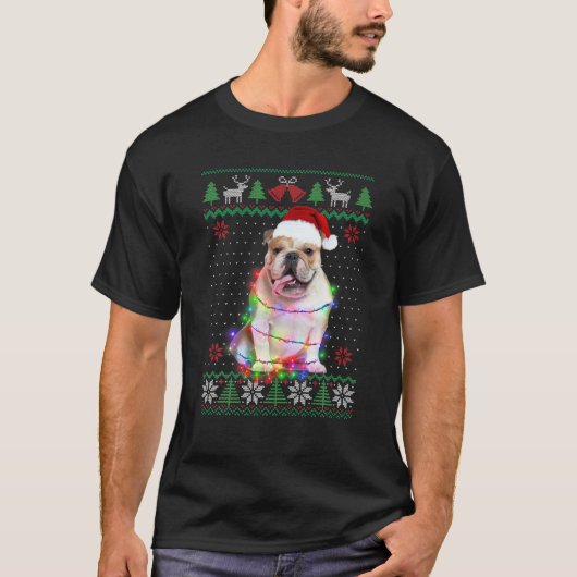 Bulldogs Dog Ugly Sweater Kerstmis Puppy Dog Love T-shirt (Voorkant)