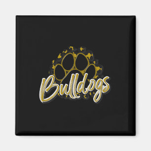 Bulldogs Gold Black Cheetah School Sports Fan Team Magneet