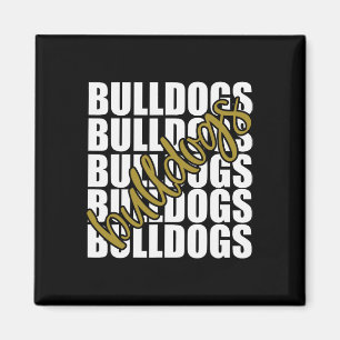 Bulldogs Gold School Sports Fan Team Spirit Magneet