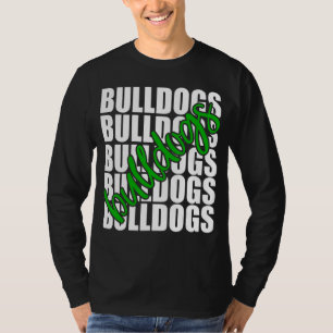 Bulldogs Green School Sports Fan Team Spirit T-shirt