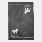 Bulldogs hier  Chalkboard Theedoek (Verticaal)