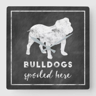 Bulldogs hier  Chalkboard Vierkante Klok