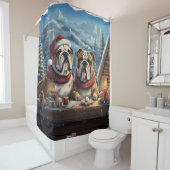 Bulldogs Holiday Design van Rich AMeN Gill Douchegordijn (In situ)