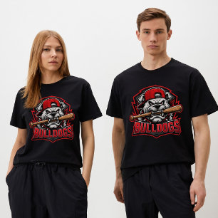 Bulldogs Honkbal Mascotte Sportteam Logo T-shirt