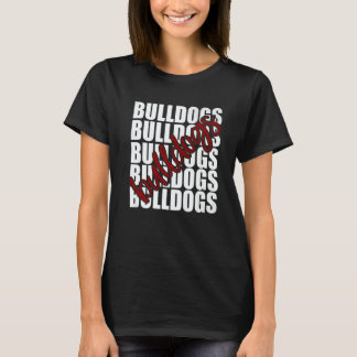 Bulldogs Maroon School Sports Fan Team Spirit   T-shirt