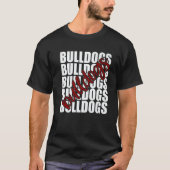 Bulldogs Maroon School Sports Fan Team Spirit   T-shirt (Voorkant)