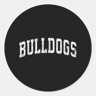 Bulldogs Mascot Athletic Sports Name Desig Ronde Sticker