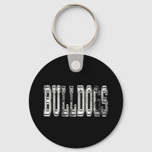 Bulldogs Mascot Distress School Sports N Sleutelhanger