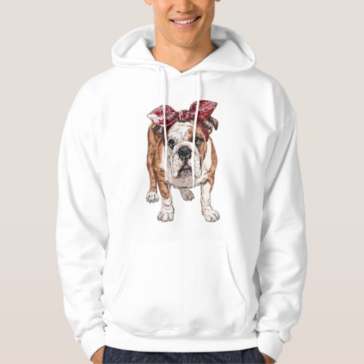 Bulldogs Mascot – Fierce en Fearless Logo voor Ath Hoodie (Voorkant)