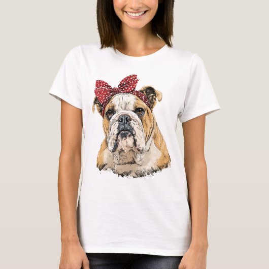 Bulldogs Mascot – Fierce en Fearless Team Spirit T-shirt (Voorkant)