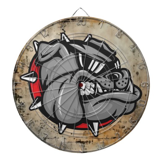 Bulldogs Mascotte Dartboard Dartbord (Voorkant)