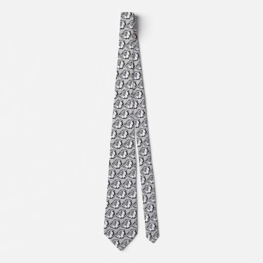 Bulldogs Mascotte Necktie Stropdas (Voorkant)