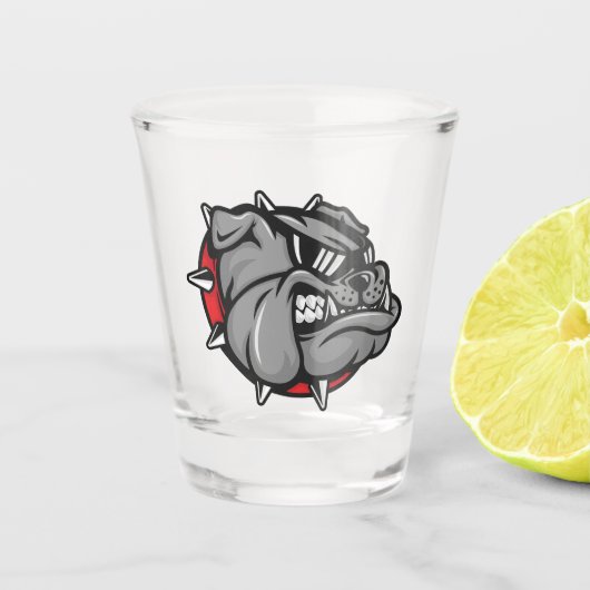 Bulldogs Mascotte Shot Glas (Voorkant)