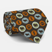 Bulldogs Patroon met Pawprinters en Dog Biscuits Stropdas (Opgerold)