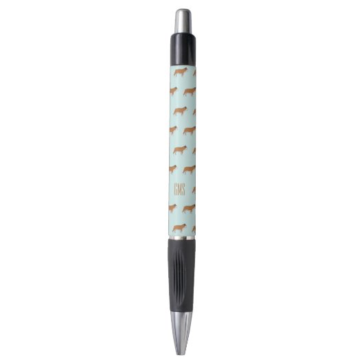 Bulldogs Pattern Monogram Pen (Voorkant Verticaal)