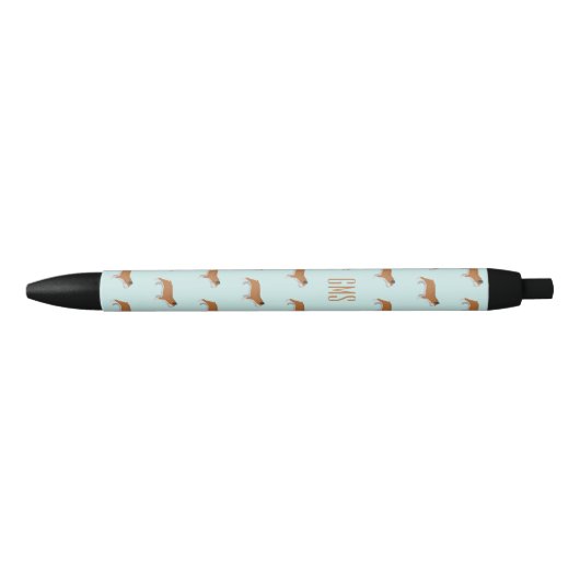 Bulldogs Pattern Monogram Zwarte Inkt Pen (Voorkant)