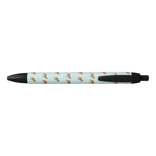 Bulldogs Pattern Monogram Zwarte Inkt Pen (Achterkant)