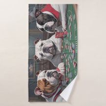 Bulldogs playing poker Badhuisje