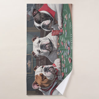 Bulldogs playing poker Badhuisje Badhanddoek