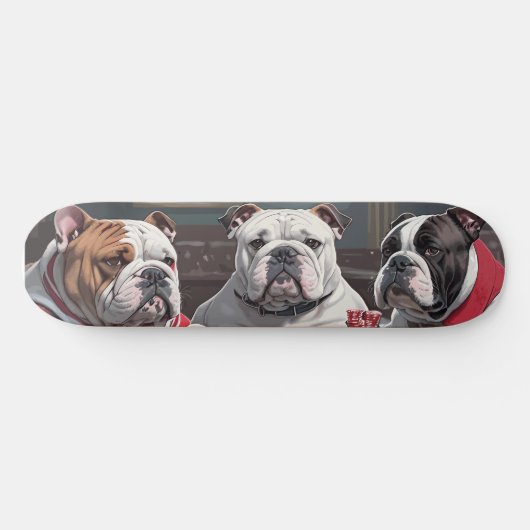 Bulldogs playing poker persoonlijk skateboard (Horizontaal)