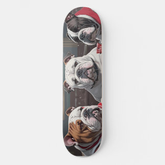 Bulldogs playing poker persoonlijk skateboard