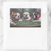 Bulldogs playing poker rechthoekige sticker (Tas)