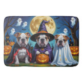 Bulldogs Pumpkin Halloween Grappig Badmat (Voorkant)