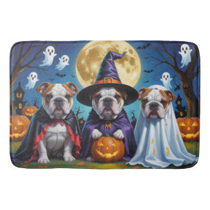 Bulldogs Pumpkin Halloween Grappig Badmat