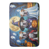 Bulldogs Pumpkin Halloween Grappig Badmat (Voorkant Verticaal)