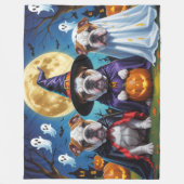 Bulldogs Pumpkin Halloween Grappig Fleece Deken (Voorkant)