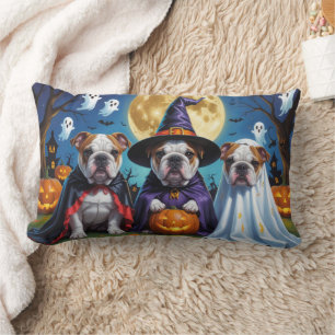 Bulldogs Pumpkin Halloween Grappig Kussen