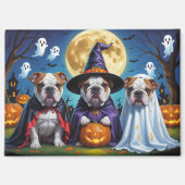 Bulldogs Pumpkin Halloween Grappig Magneet (Voorkant)