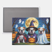 Bulldogs Pumpkin Halloween Grappig Magneet (Voorkant / Achterkant)