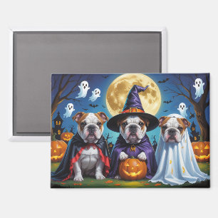 Bulldogs Pumpkin Halloween Grappig Magneet