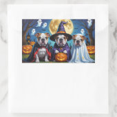 Bulldogs Pumpkin Halloween Grappig Rechthoekige Sticker (Tas)