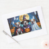 Bulldogs Pumpkin Halloween Grappig Rechthoekige Sticker (Envelop)