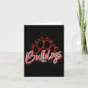 Bulldogs Red Black Cheetah School Sports Fan Team Kaart
