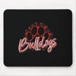 Bulldogs Red Black Cheetah School Sports Fan Team Muismat