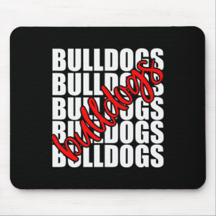 Bulldogs Red School Sports Fan Team Spirit Muismat
