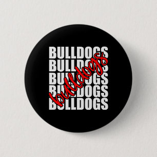 Bulldogs Red School Sports Fan Team Spirit Ronde Button 5,7 Cm