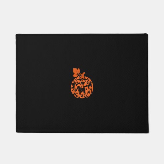 Bulldogs Schattigee pompoen vorm Halloween Thanksg Deurmat (Voorkant)
