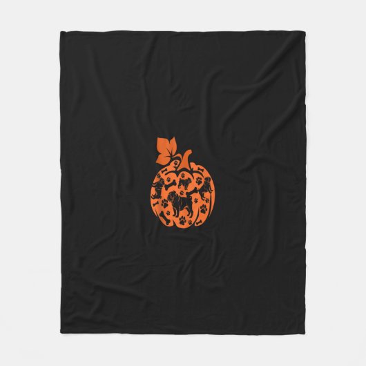 Bulldogs Schattigee pompoen vorm Halloween Thanksg Fleece Deken (Voorkant)