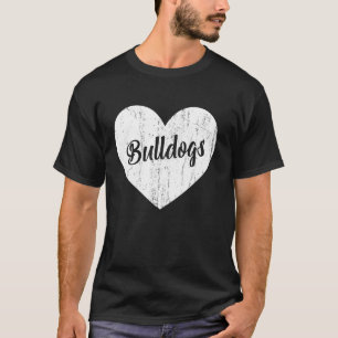 Bulldogs School Sports Fan Team Spirit Mascot Hear T-shirt