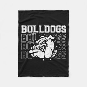 Bulldogs schoolgeest mascotte vintage sport fan fleece deken