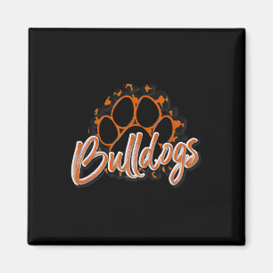 Bulldogs Sinaasappel Zwart Cheetah School Sport Fa Magneet