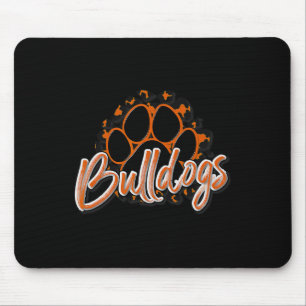 Bulldogs Sinaasappel Zwart Cheetah School Sport Fa Muismat