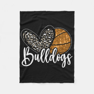 Bulldogs Sketll School Spirit Bulldogs Mascotte  Fleece Deken